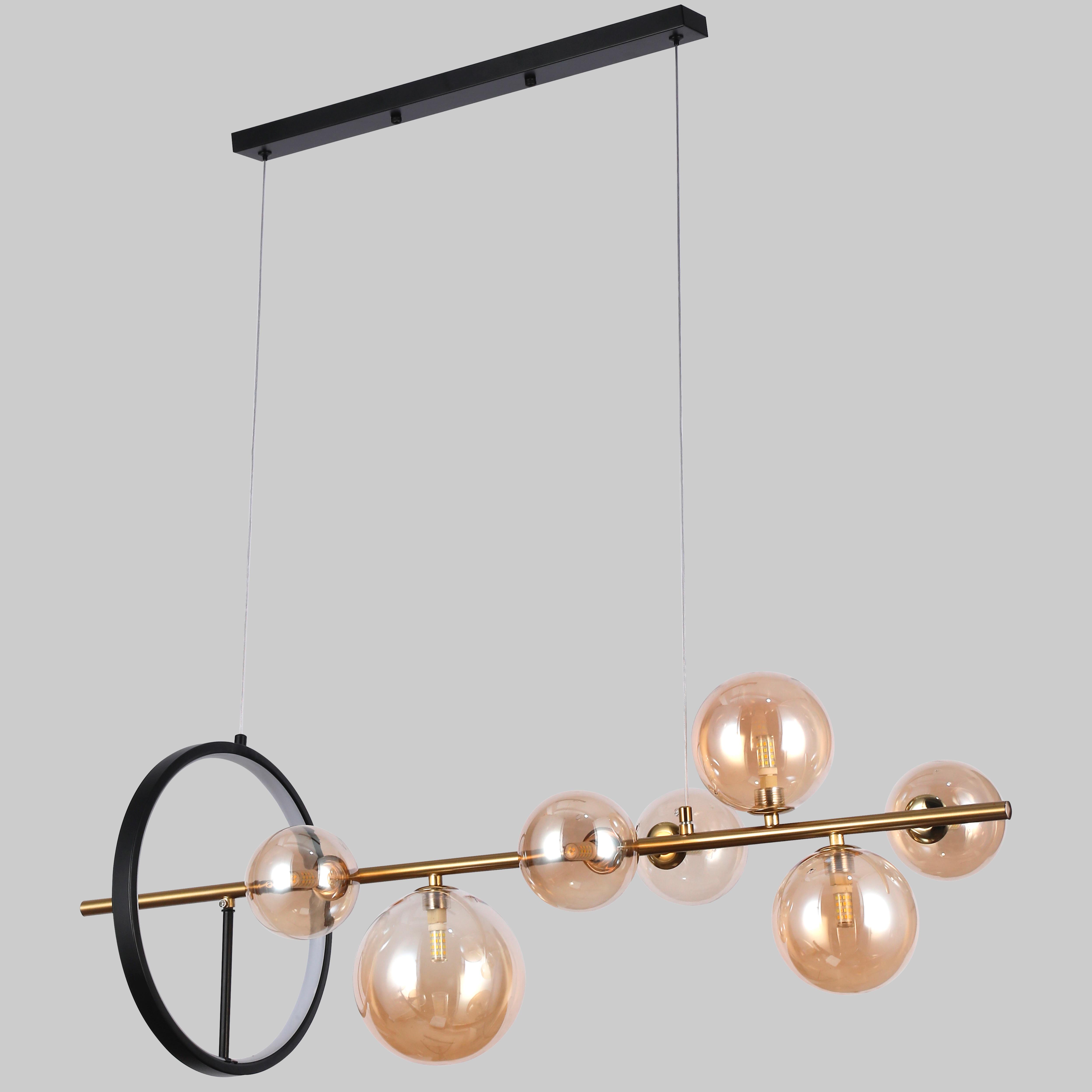 Люстра подвесная Bubbles на 7 ламп с кофейными плафонами (918-LP267-7 GAB+BR)