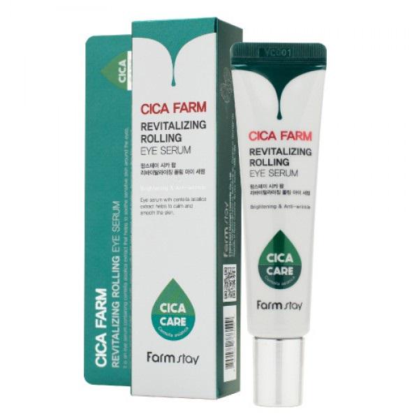 Антивозрастная расслабляющая сыворотка для кожи вокруг глаз FarmStay Cica Farm Revitalizing Rolling Eye Serum 25 мл (8809480773549)