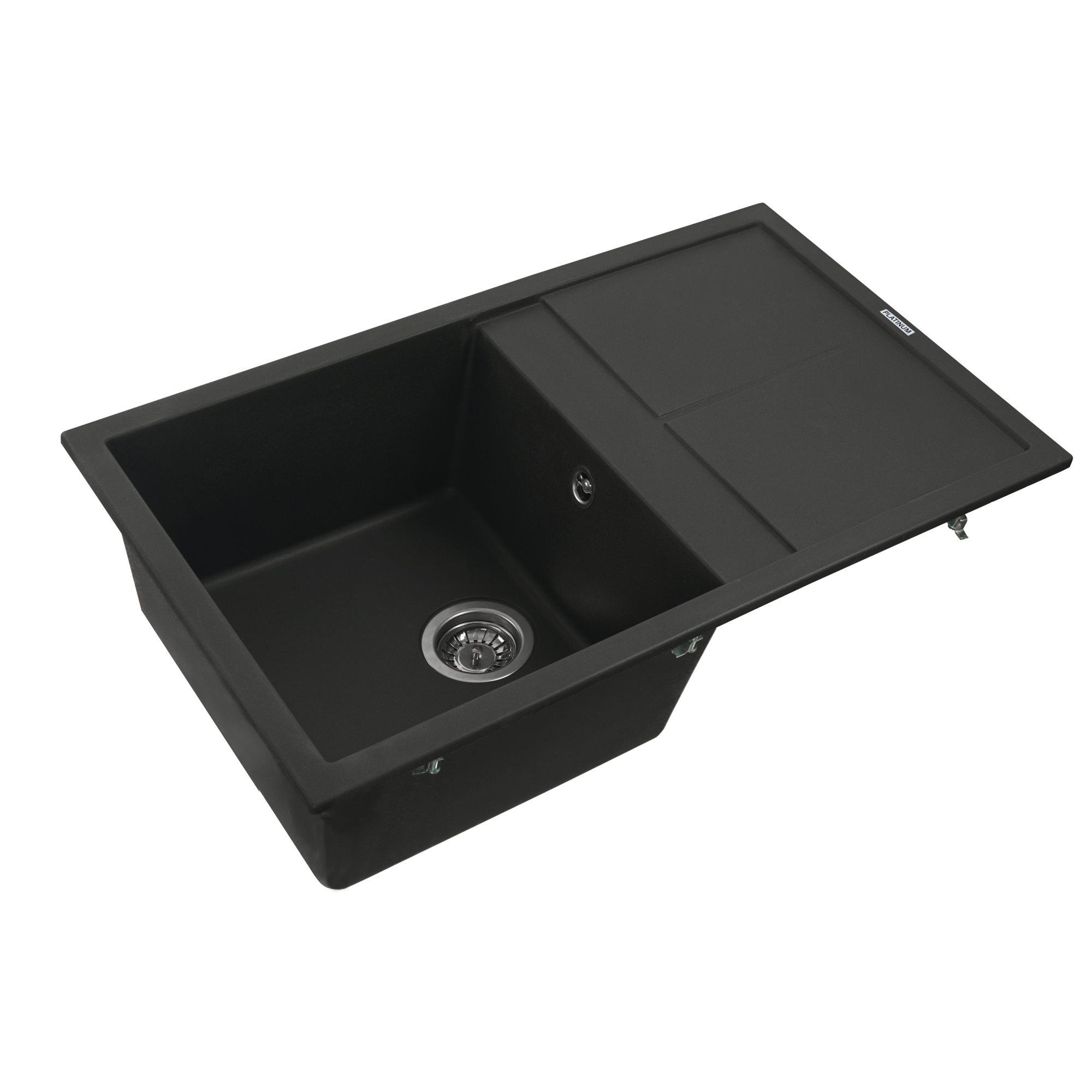 Мийка для кухні Platinum 7950 Selena гранітна Чорний матовий - фото 2 Мийка для кухні Platinum 7950 Selena гранітна Чорний матовий - фото 2