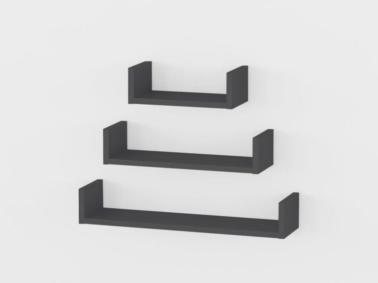 Комплект полок навесных GT-37 600х150х100 мм Антрацит - фото 2 Комплект полок навесных GT-37 600х150х100 мм Антрацит - фото 2