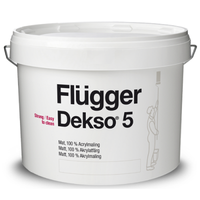 Краска акриловая матовая Flugger Dekso 5 9 л Белый