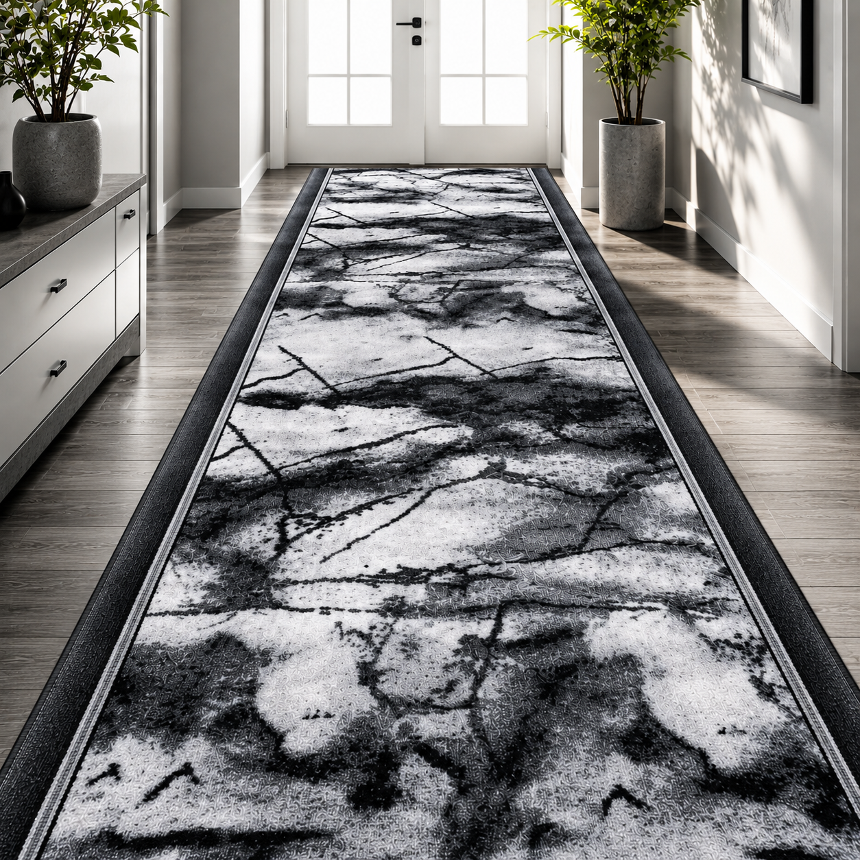 Дорожка ковровая на войлочной основе Marmur Grey1 0,8 м Серый (80-141)