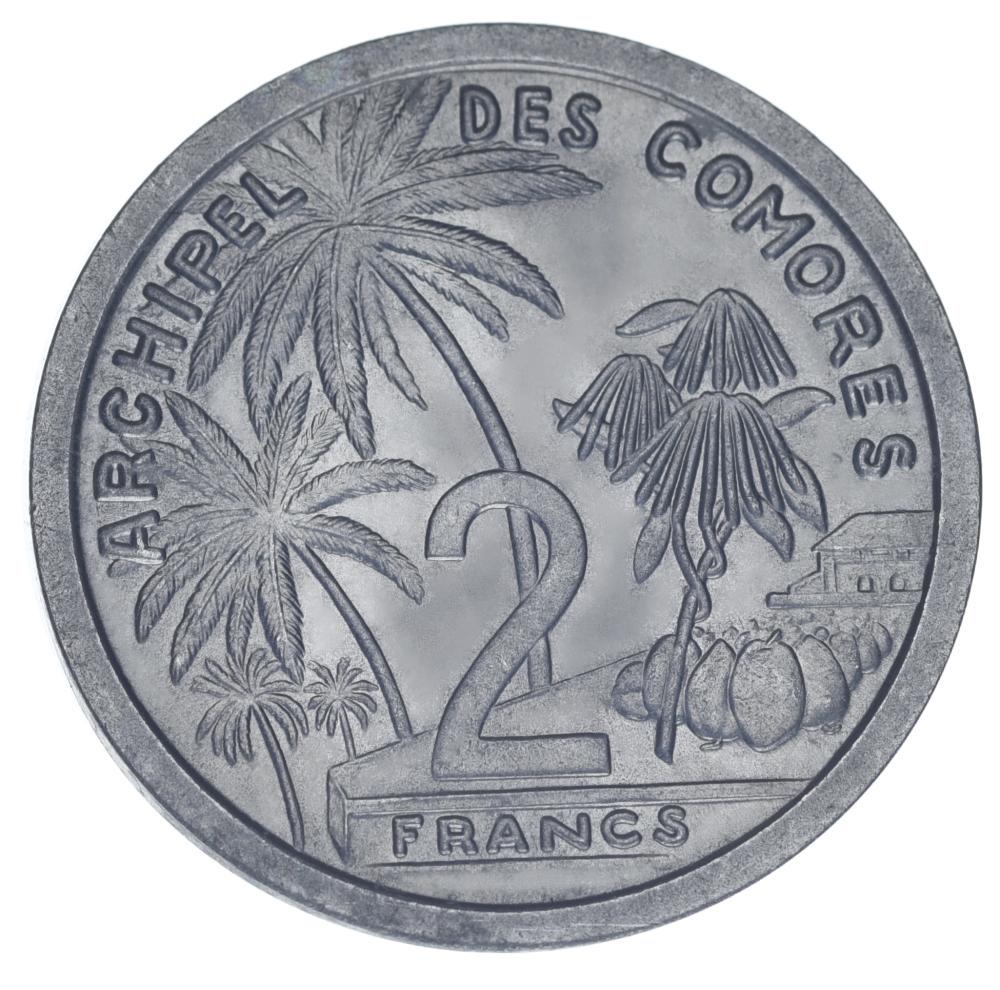 Коллекционная монета Коморские острова 2 франка 1964 AU-UNC (М21980)