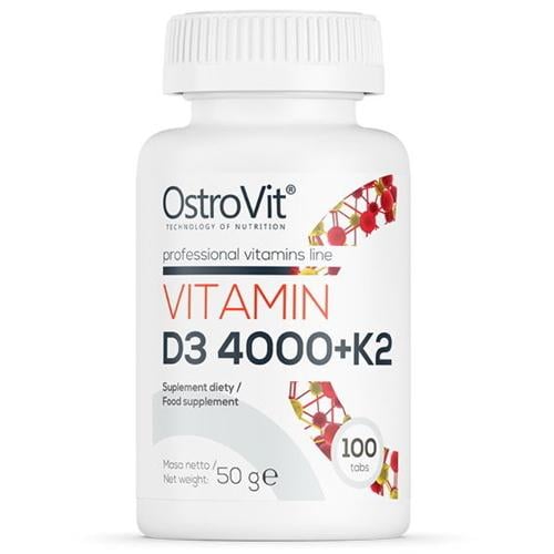 Витамин D3+K2 для спорта OstroVit Vitamin D3 4000 + K2 100 табл. (000011493)