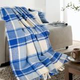 Плед вовняний 140х200 см Синій - фото 3