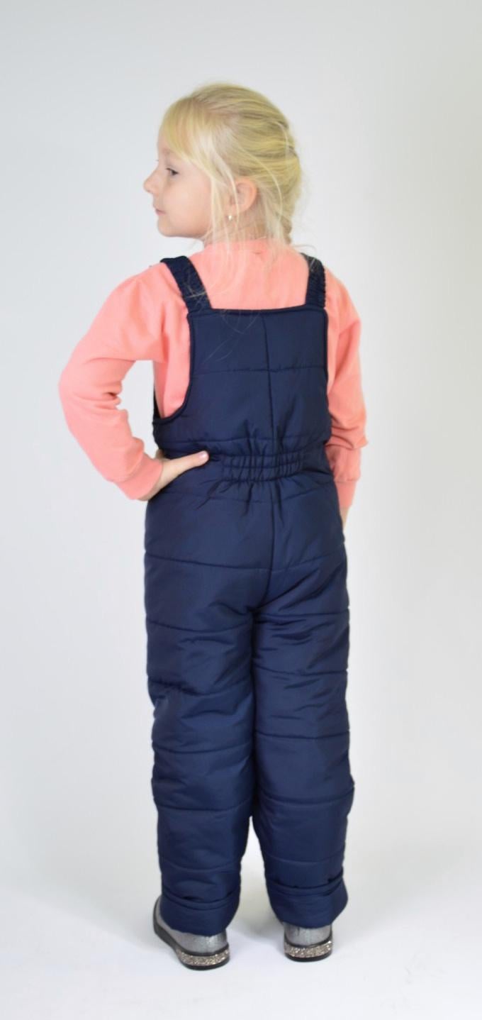 Полукомбинезон детский для девочки теплый зимний на флисе р. 116 Синий (пк116с) - фото 3 Полукомбинезон детский для девочки теплый зимний на флисе р. 116 Синий (пк116с) - фото 3