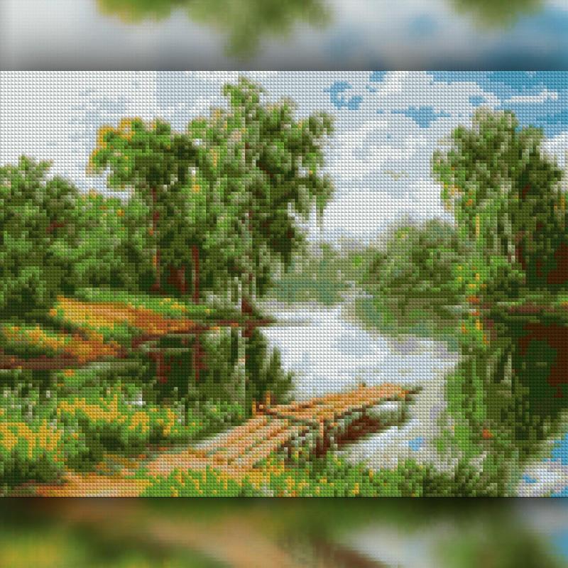 Алмазная вышивка The Wortex Diamonds Пруд 40x50 см TWD30031L
