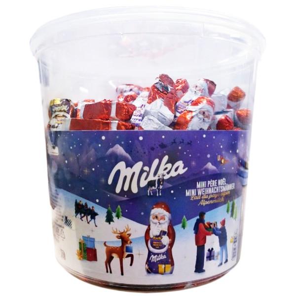 Шоколадні цукерки Milka Mini Pere Noel Санта відро 1,540 кг