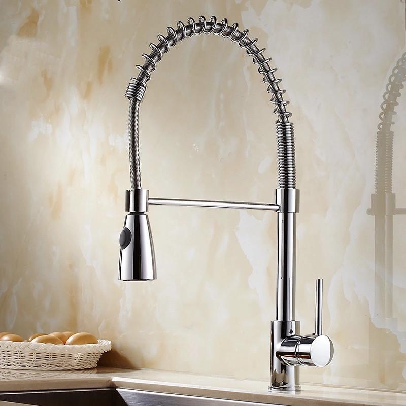 Змішувач для раковини WanFan висувний вилив два режими води обертається на 360 градусів Хром