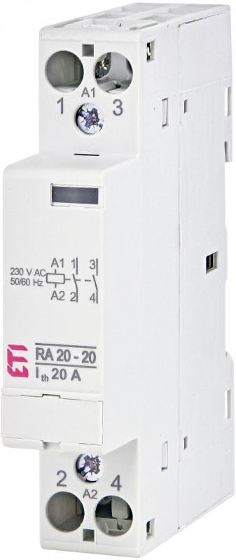Контактор модульный ETI RA 20-20 2P 20A 2NO 230V (2464092)