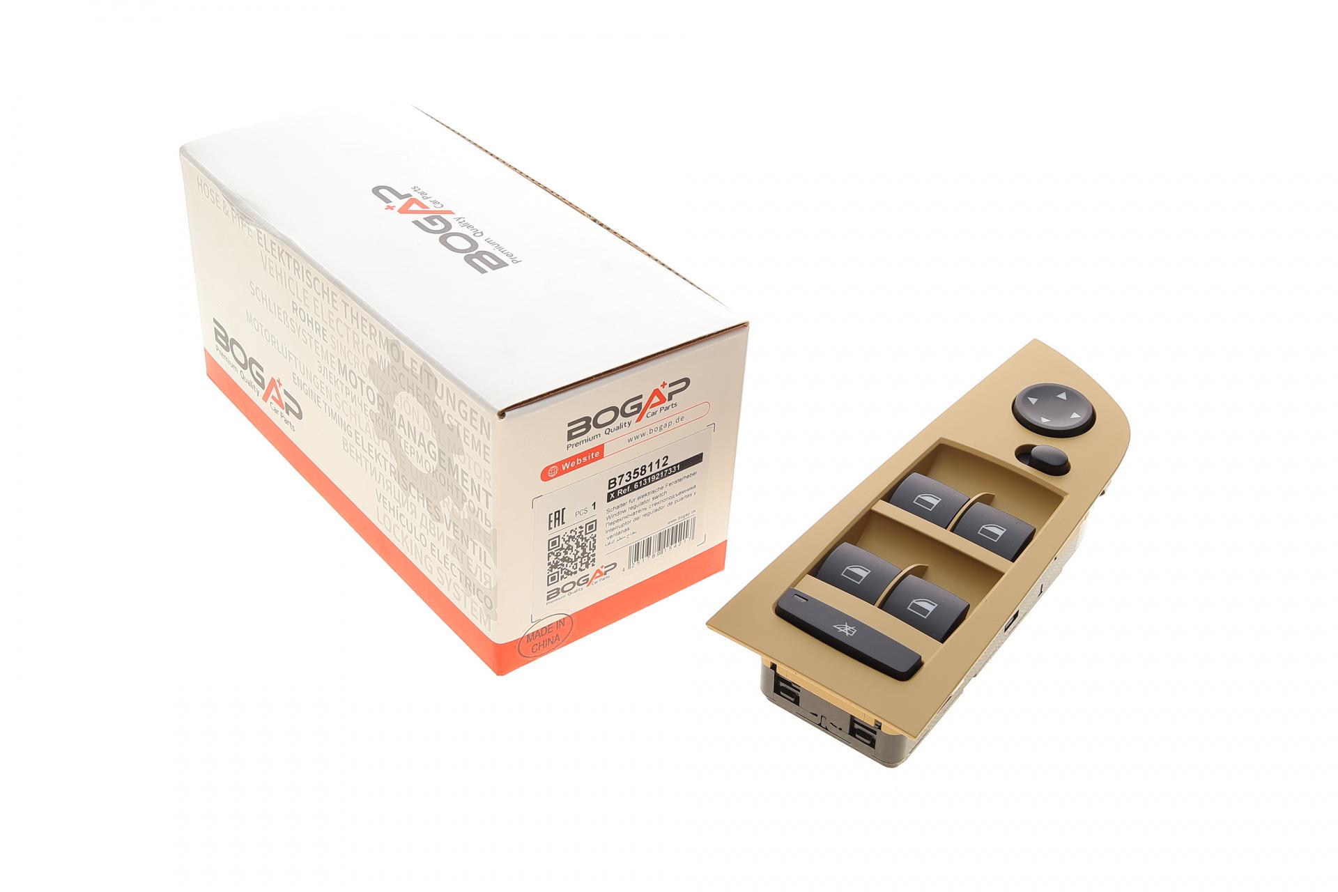 Кнопка стеклоподъемника BOGAP L BMW 3 E90 05-11 M47/M57/N45/N47/N47/N52/N53/N54/N55/N57 блок (B7358112)