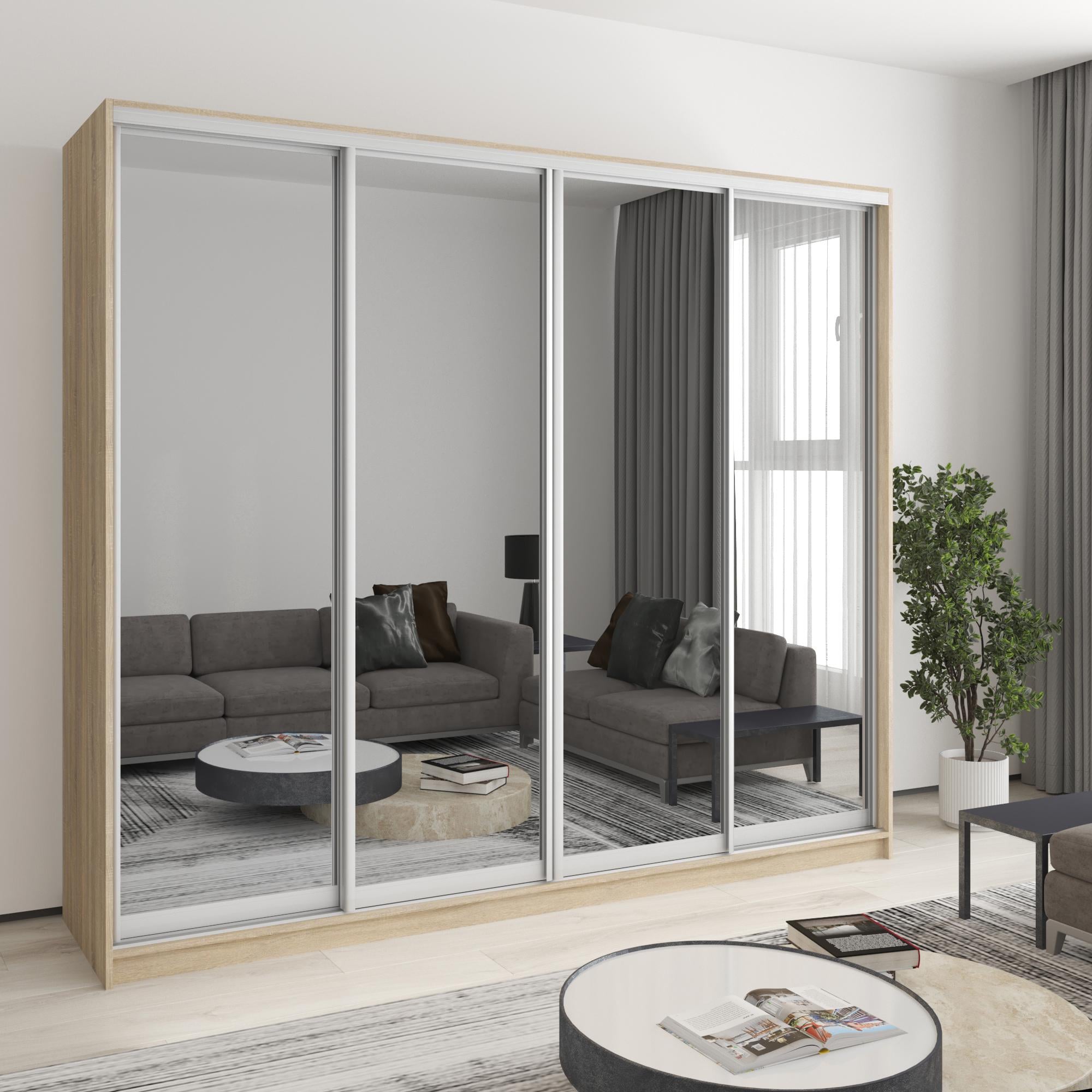 Шкаф-купе четырехдверный MebelStar Стандарт AL 4 зеркала 240x60x210 см Дуб сонома (MBS-12373) Шкаф-купе четырехдверный MebelStar Стандарт AL 4 зеркала 240x60x210 см Дуб сонома (MBS-12373)