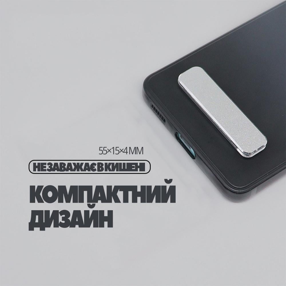 Наклейка-подставка для телефона универсальная Серебристый (26204996) - фото 6 Наклейка-подставка для телефона универсальная Серебристый (26204996) - фото 6