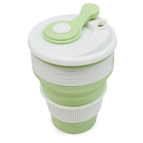 Стакан складной силиконовый Stenson R30043 с теплоизоляционной крышкой 350 мл (606715)