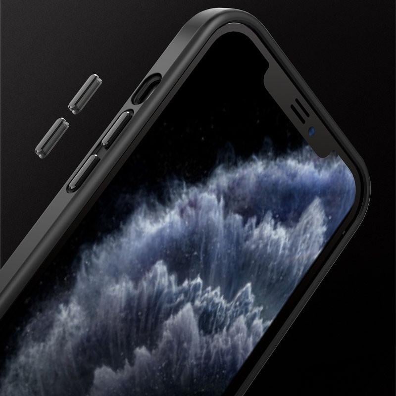 Чехол-накладка Metal Buttons для iPhone12/12 Pro 6.1" Черный (083939) - фото 6