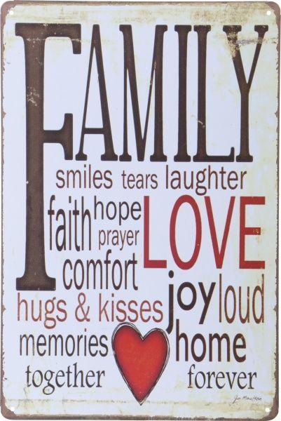Табличка металлическая Семья/Family 20x30 см