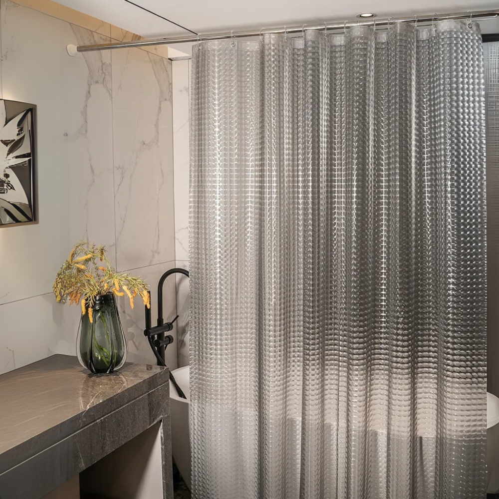 Шторка водоотталкивающая для душевой и ванной комнаты с 2D эффектом 180x200 см Черный Шторка водоотталкивающая для душевой и ванной комнаты с 2D эффектом 180x200 см Черный