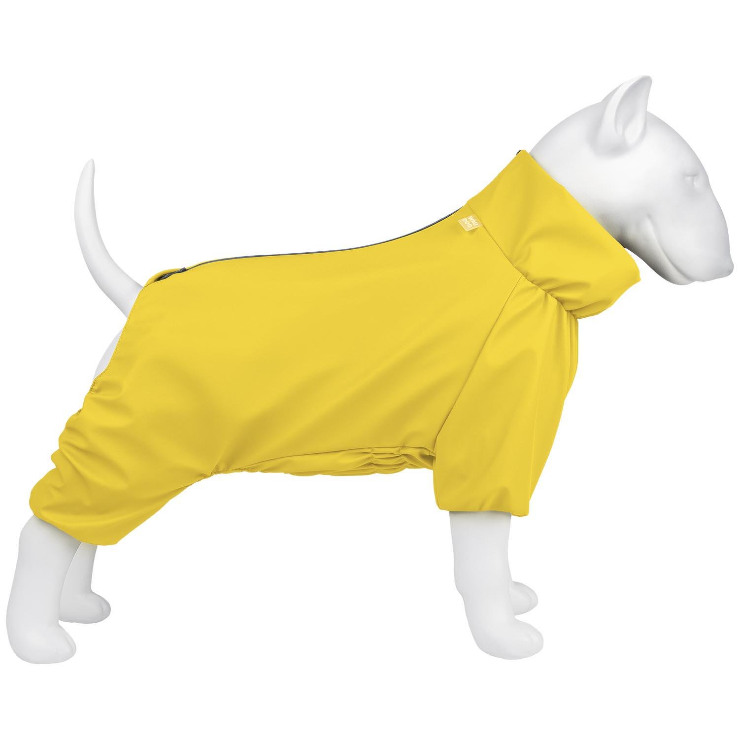 Дощовик для собак Waudog Clothes водонепроникний L55 Жовтий (19918)