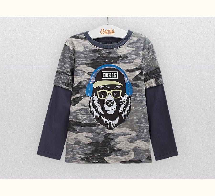 Футболка с длинным рукавом для мальчика Bembi ФБ 641 80 см Серый