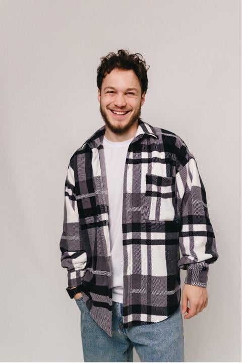 Сорочка унісекс тепла флісова 2XL-4XL Сірий (34792036)