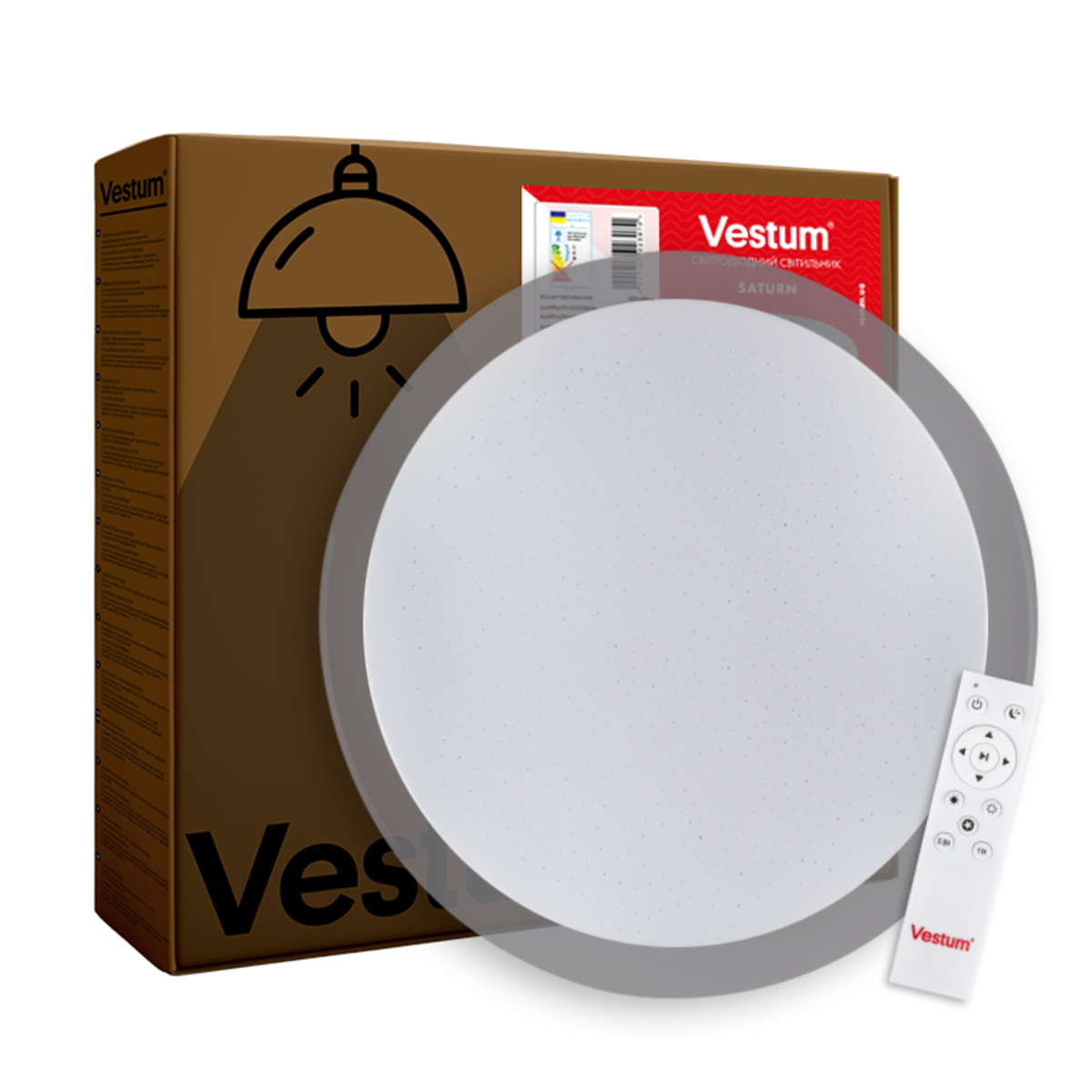 Потолочный светильник Vestum SATURN звездное небо 80W 3000К-6500К с ПУ 530х65 мм