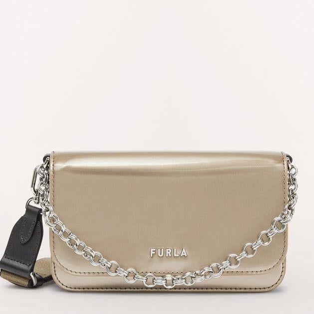 Сумка крос-боді жіноча шкіряна Furla Splendida Mini Shoulder WB00315BX03791009S Сірий металік (8050597020303)