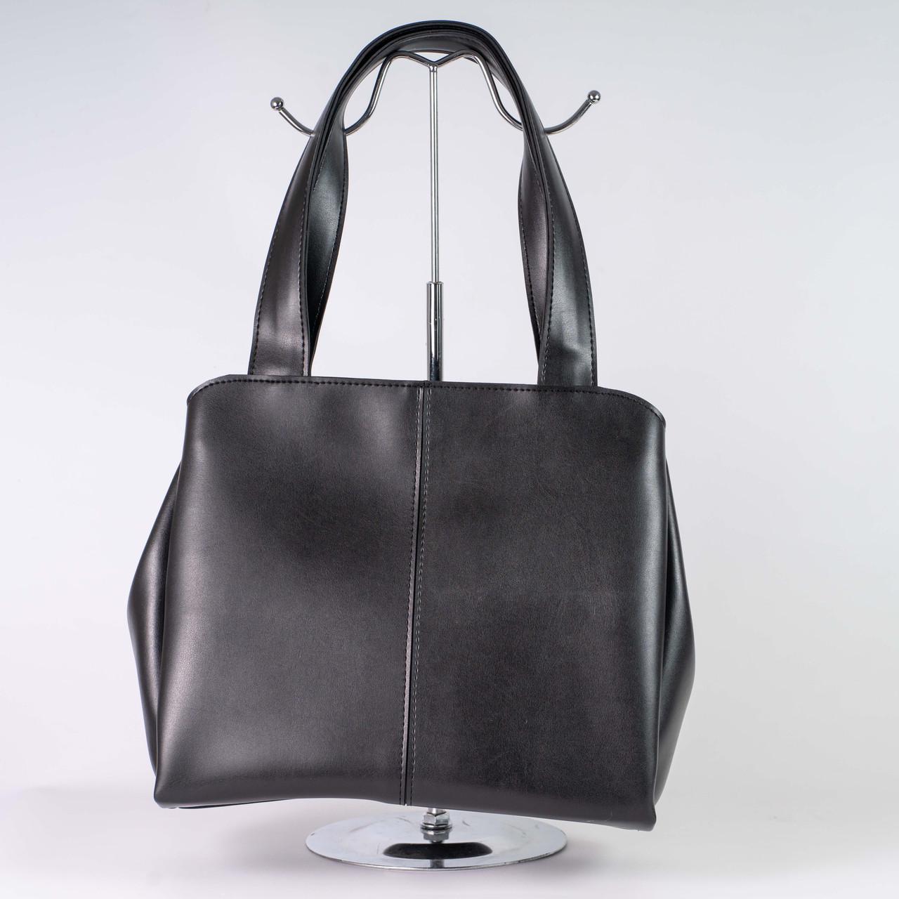 Сумка женская шоппер из экокожи XENIA № 02-25 Черный - фото 1 Сумка женская шоппер из экокожи XENIA № 02-25 Черный - фото 1