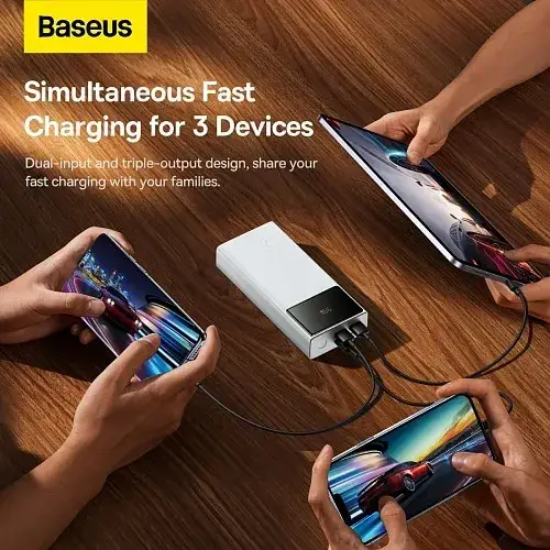 Батарея портативная BASEUS Star-Lord Digital Display Fast Charge PPXJ080002 20000 mAh 22,5W White - фото 10