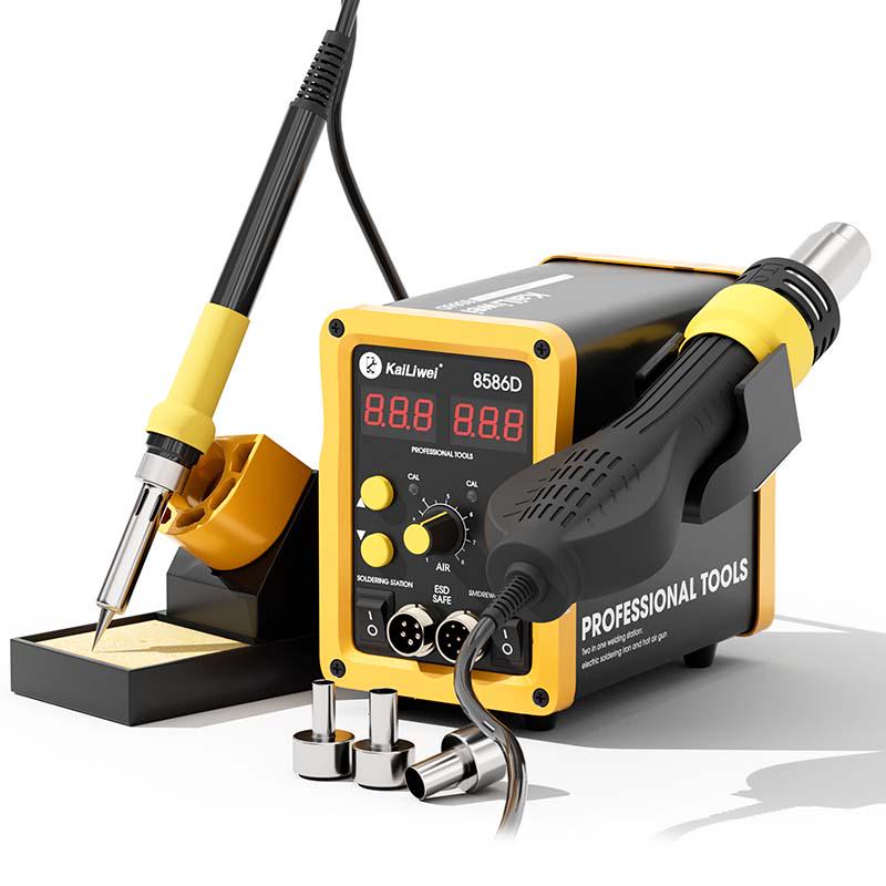 Паяльная станция 2в1 KaiLiWei 8586D турбинная 100-500 °C 750 Вт (15175292)