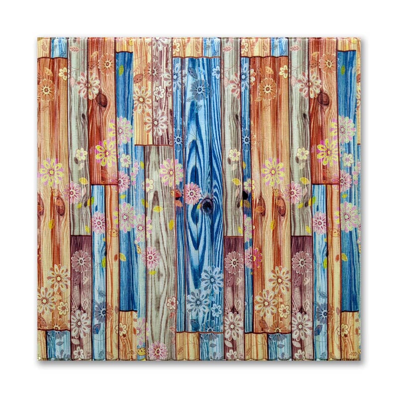 Самоклеюча 3D панель Sticker Wall 700x770x5 мм Кольоровий бамбук (00203)