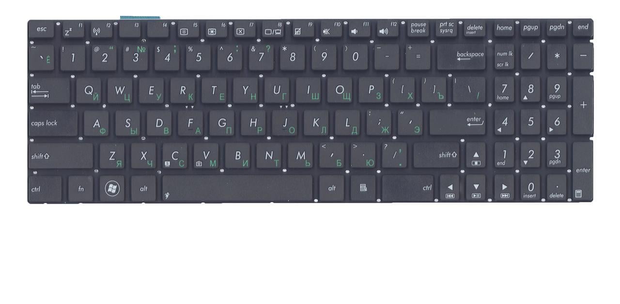 Клавиатура для ноутбука Asus R501 R501DY с подсветкой клавиш матовая (0KNB0-6120RU00)