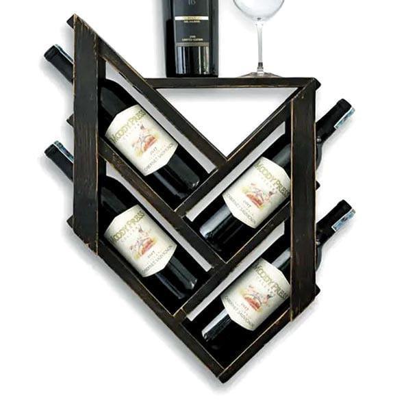 Полка для вина настенная из дерева Когавара Венге (ПНК-028612)