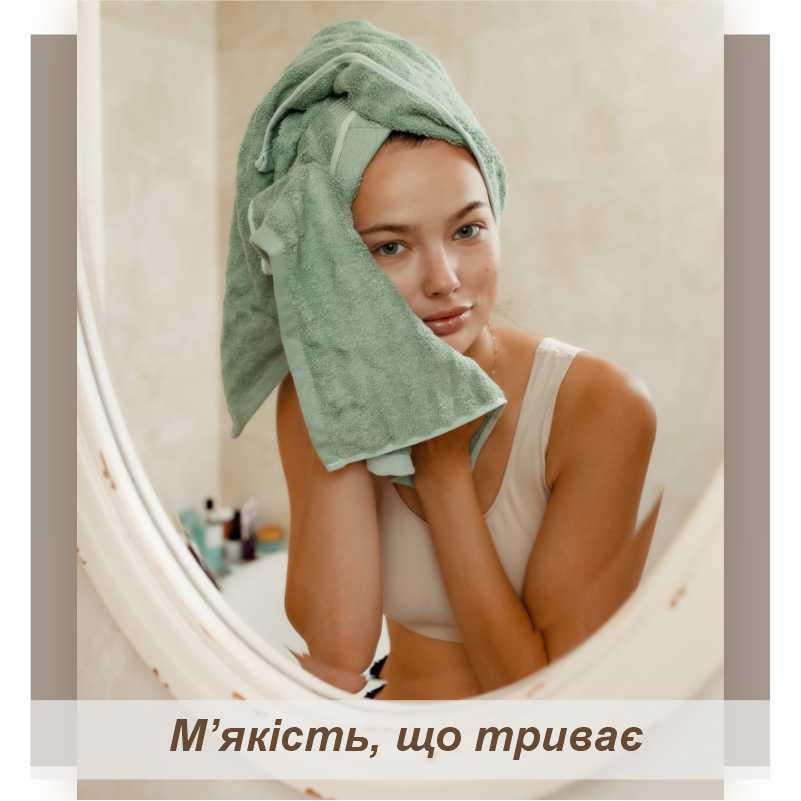 Набор полотенец бамбуковых 3 шт. Зеленый (701404) - фото 2