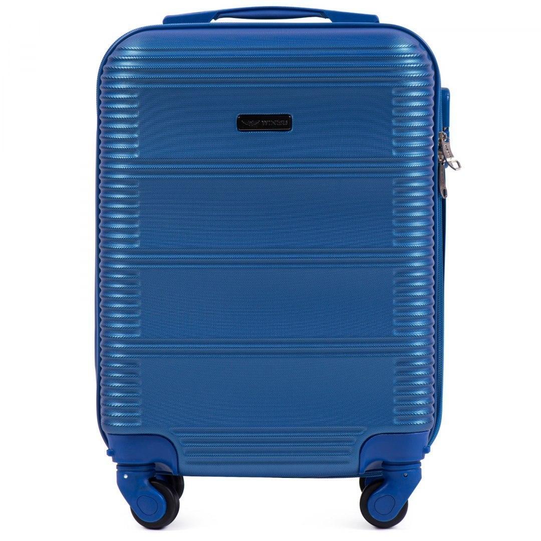 Валіза ручна поклажа Wings К203 мала на 4 колесах 55х37х23 см Темно-синій