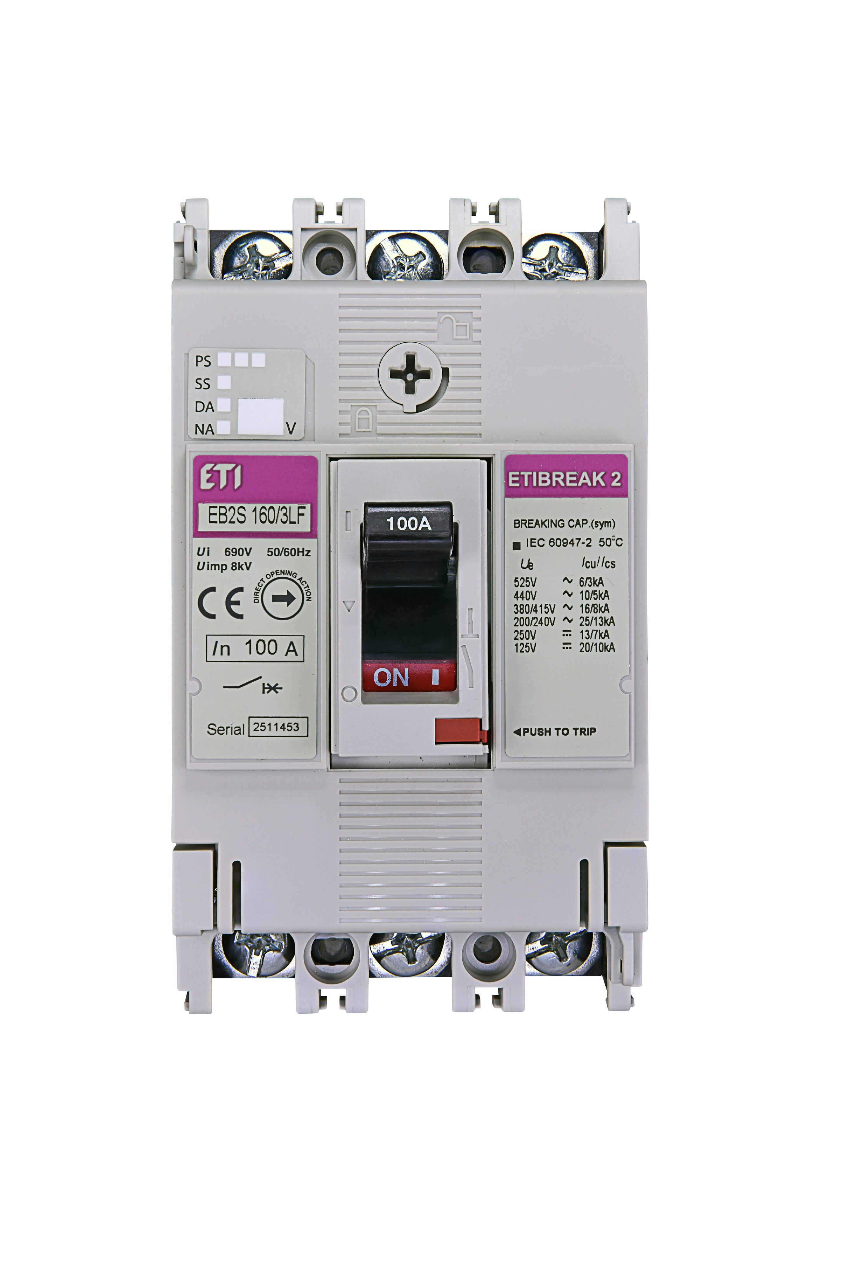 Автоматический выключатель ETI EB2S 160/3LF 100А 3P 004671809