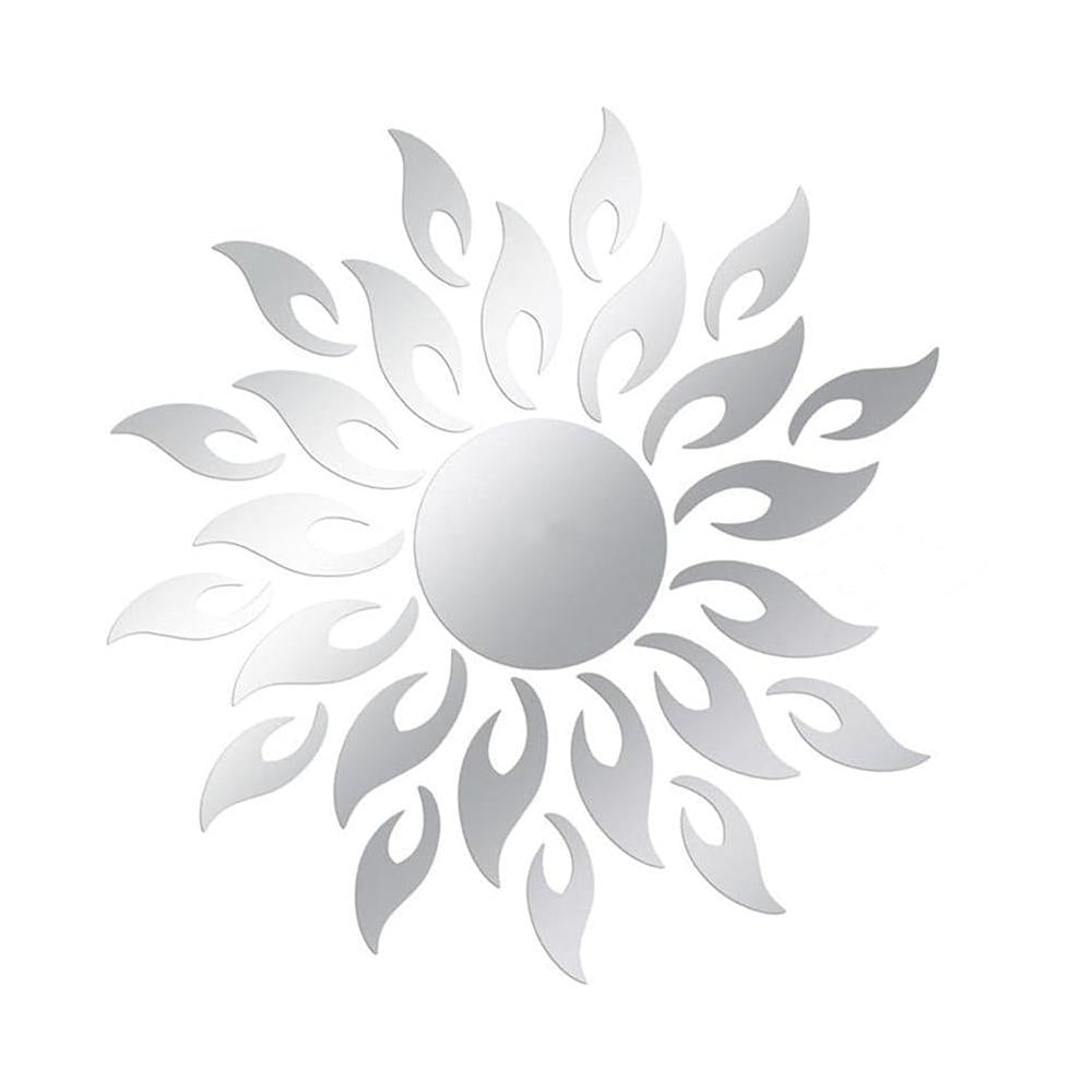 Декоративные наклейки зеркальные Подсолнух 3D панно 25 шт. Серебристый (2536406416)