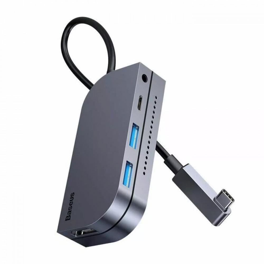 USB-хаб Baseus CAHUB-CWJ0G Bend Angle №7 Multifunctional USB Type-C Space Gray (ts000073915)