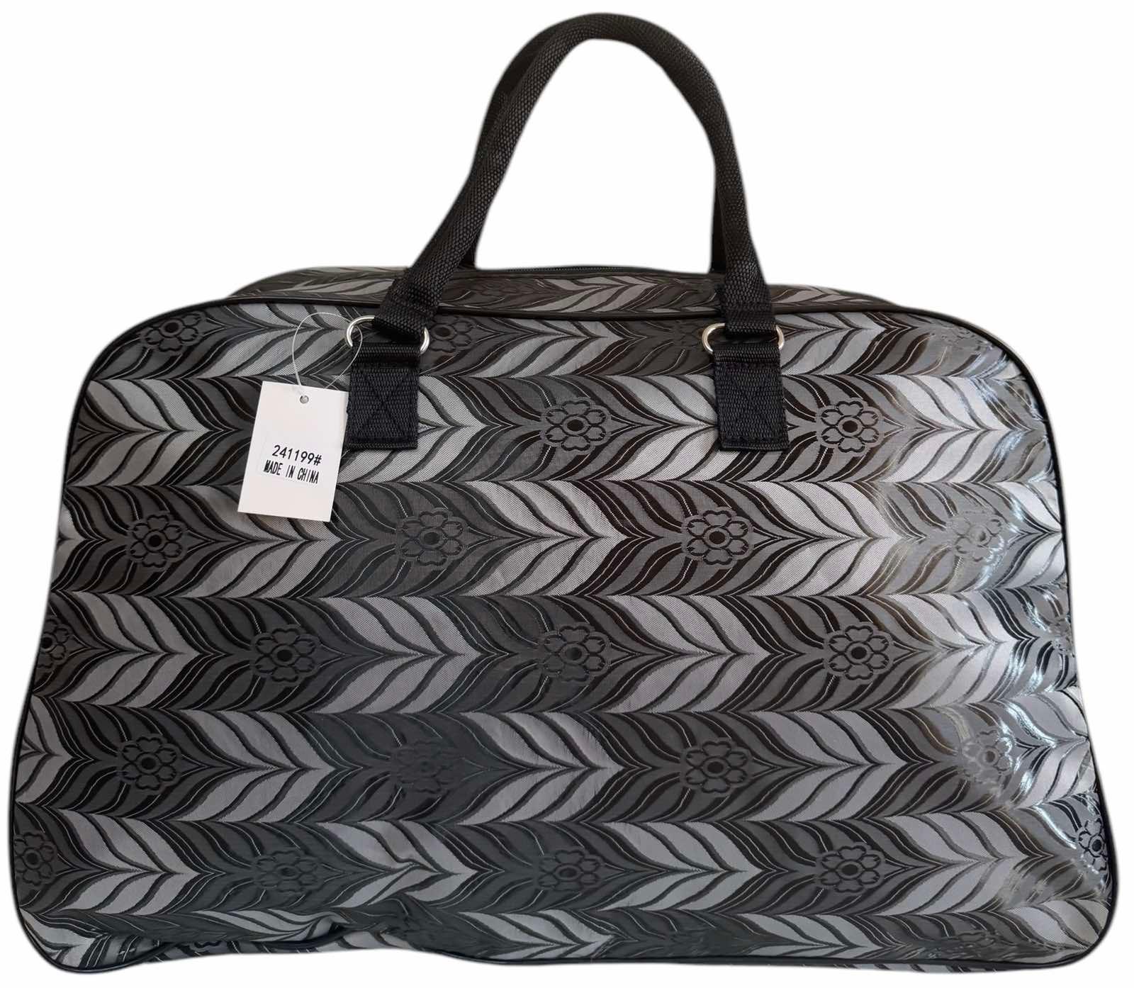 Сумка дорожная большая с длинным ремнем через плечо и боковыми карманами Серый (241199GG) - фото 3