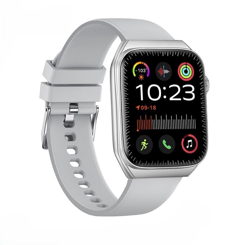 Смарт-часы Hoco DYD04 с поддержкой звонков дисплей 1,83" Bluetooth 5 защита IP68 Silver (17529)