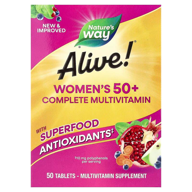 Комплекс вітамінів для жінок 50+ Nature's Way Alive! Women's Complete Multivitamin 50 таблеток - фото 1 Комплекс вітамінів для жінок 50+ Nature's Way Alive! Women's Complete Multivitamin 50 таблеток - фото 1