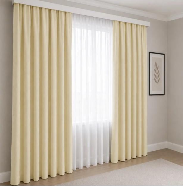 Шторы LUXORIA из ткани микровелюр 2х2,8 м 2 шт. Кремовый (844ш 2х2,8м)