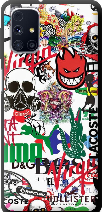 Чехол на Samsung Galaxy M31s M317F Many different logos (4022b-2055-42517)