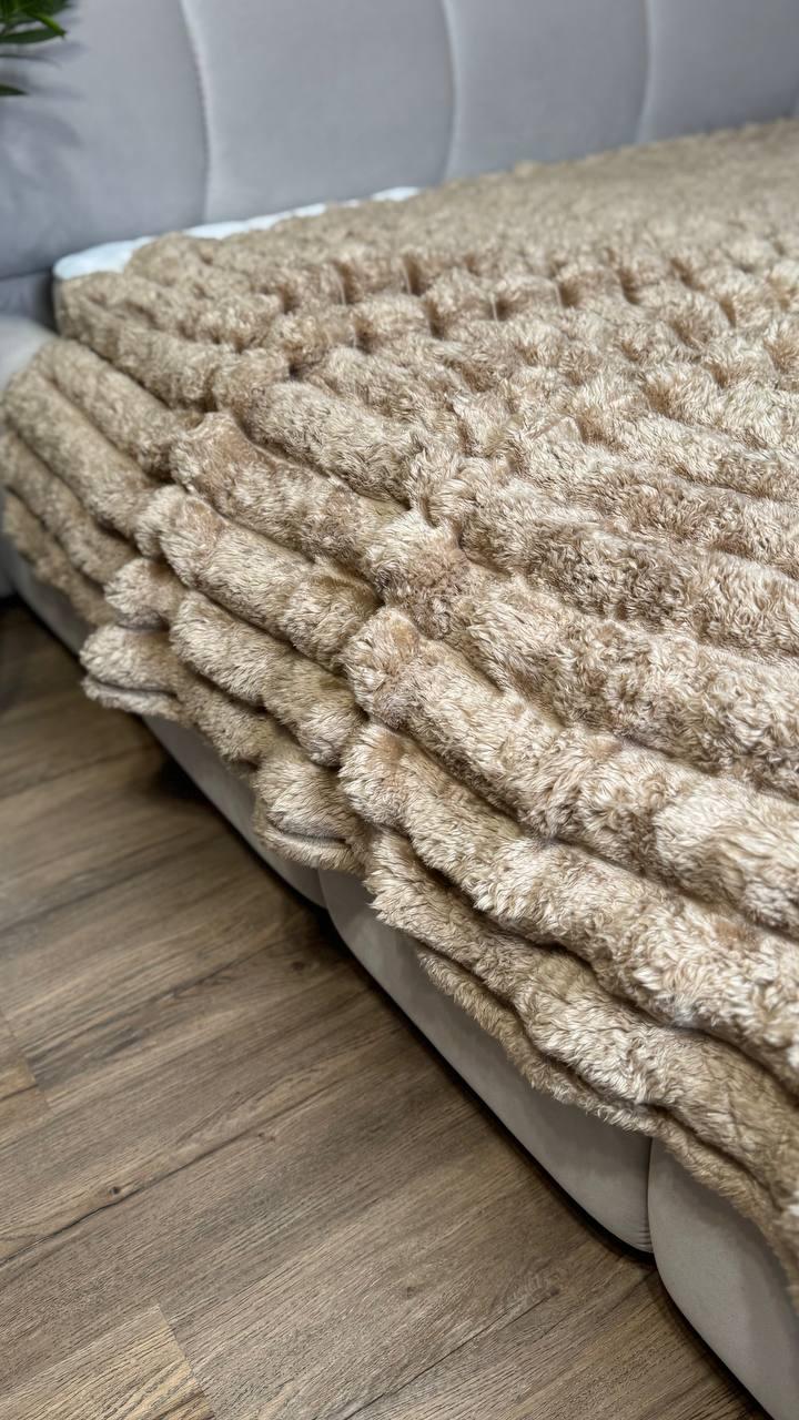 Плед пухнастий 200x230 см Коричневий (П4К-Am-sharp-002) - фото 4