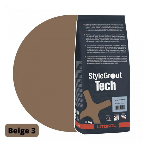 Затирка для плитки цементная Litokol StyleGrout Tech 0-20 3 кг Beige 3 (SGTCHBGE30063) - фото 1