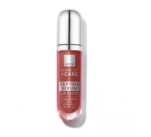 Блиск-сироватка для губ Avon Make Up+Care з пептидами 7 мл відтінок Живильний нюд (32172650)