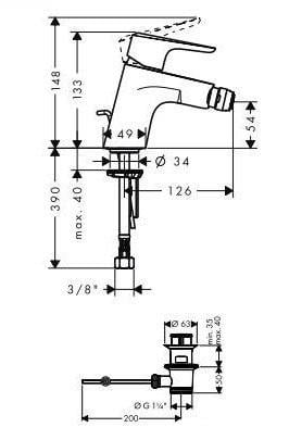 Смеситель для биде HansGrohe Planis Steel Optic 14082800 (28115) - фото 2