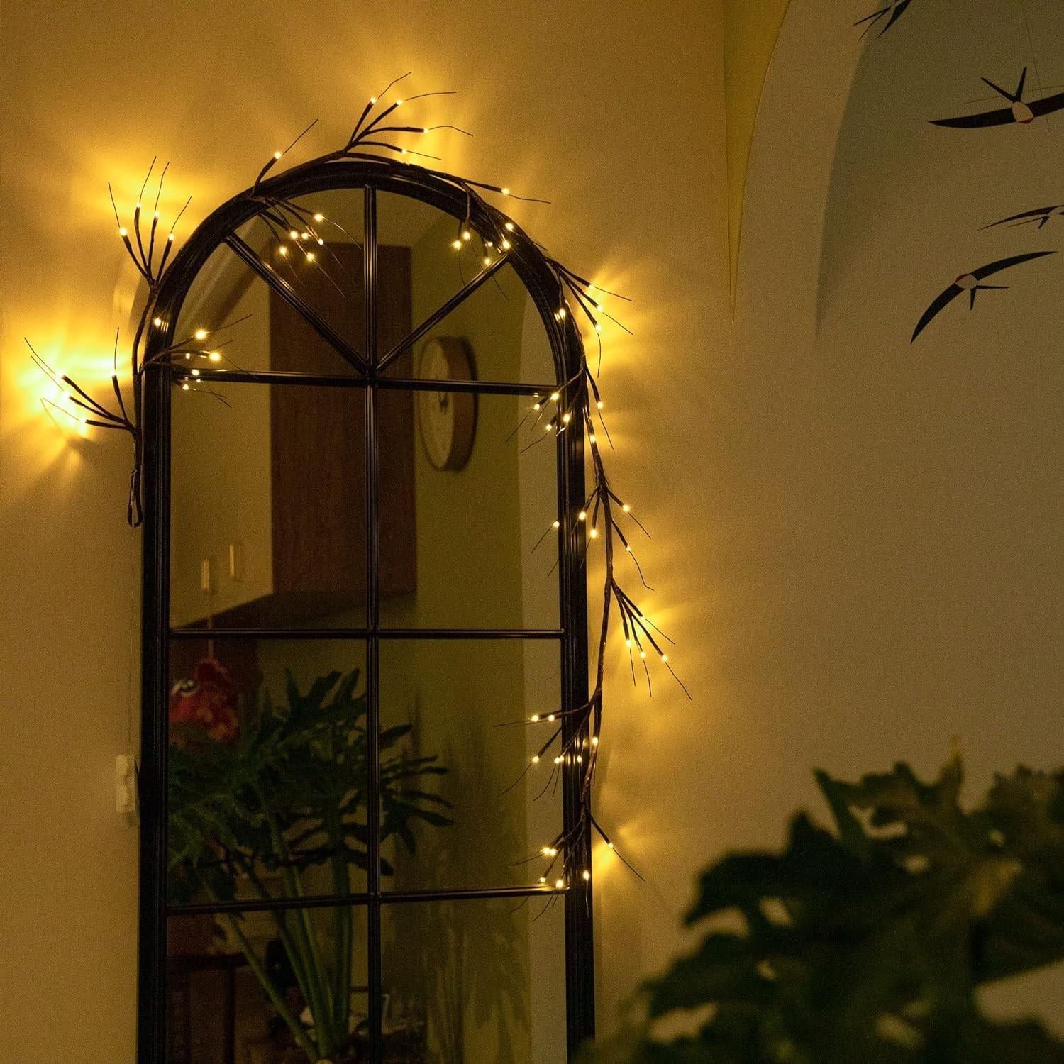 Гірлянда Light Crafts Виноградна лоза на батарейках з пультом дистанційного керування і 8 режимами освітлення 48 LED 1,8 м Жовтий (13402754)