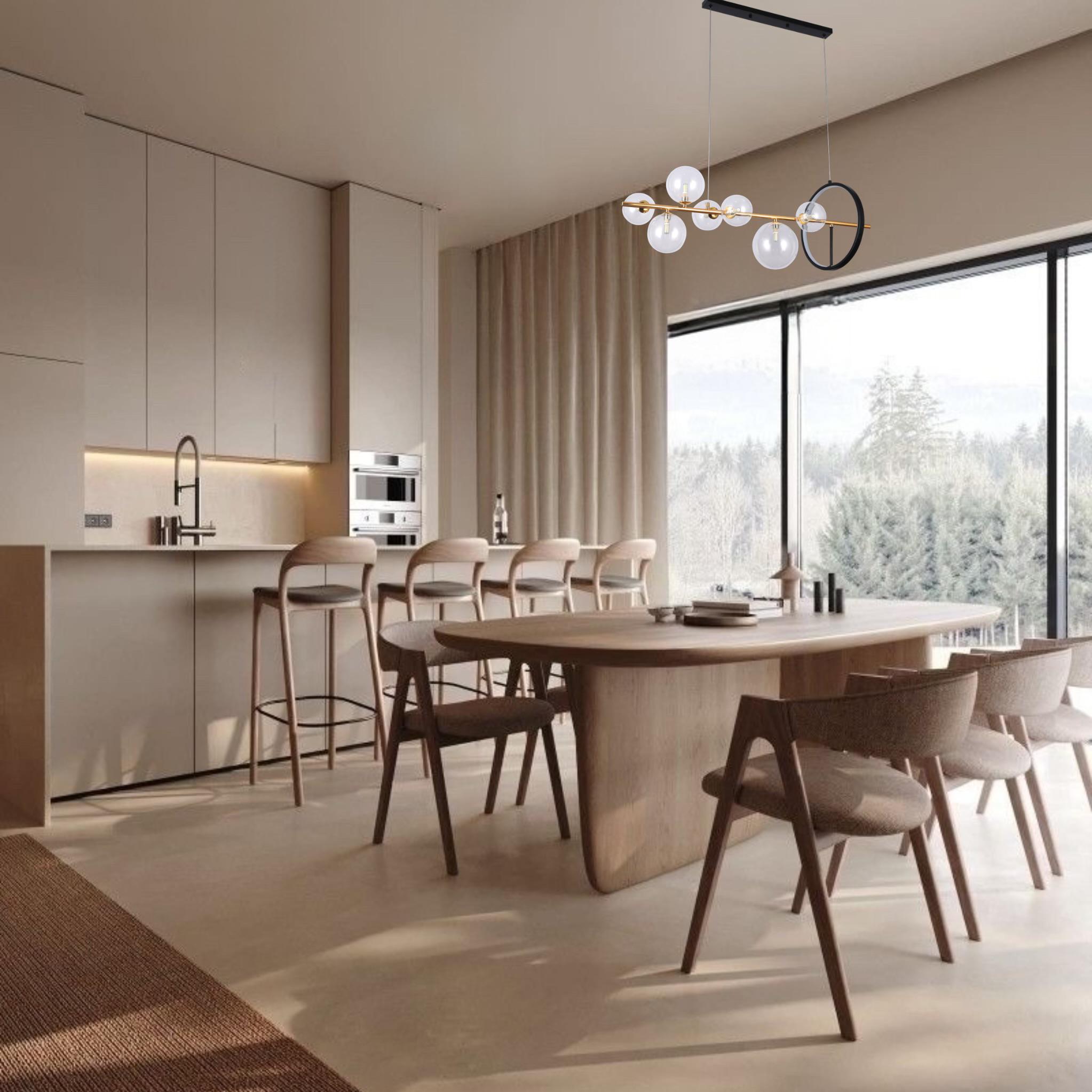 Люстра підвісна Bubbles на 7 ламп з прозорими плафонами (918-LP267-7 DDG+CL) - фото 3 Люстра підвісна Bubbles на 7 ламп з прозорими плафонами (918-LP267-7 DDG+CL) - фото 3