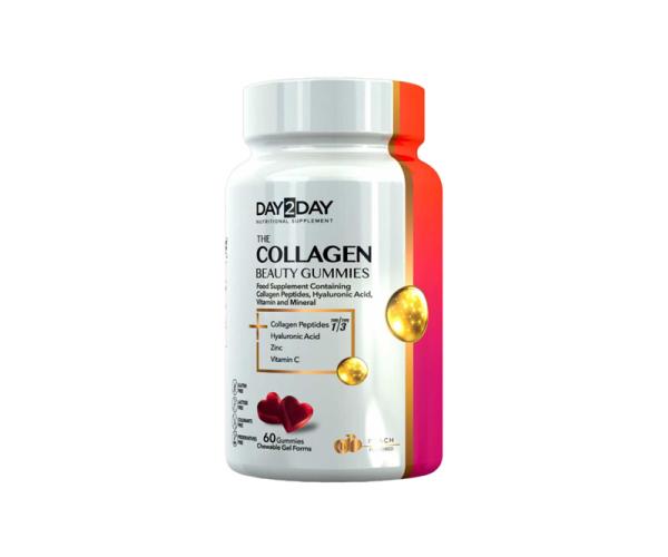Добавка Day2Day The Collagen Gummies содержащая коллагеновые пептиды гиалуроновую кислоту витамины и минералы 60 таблеток Добавка Day2Day The Collagen Gummies содержащая коллагеновые пептиды гиалуроновую кислоту витамины и минералы 60 таблеток