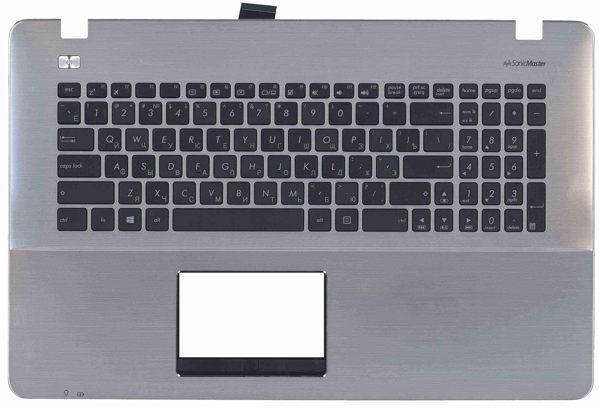 Клавиатура для ноутбука Asus X751 TopCase Black Silver